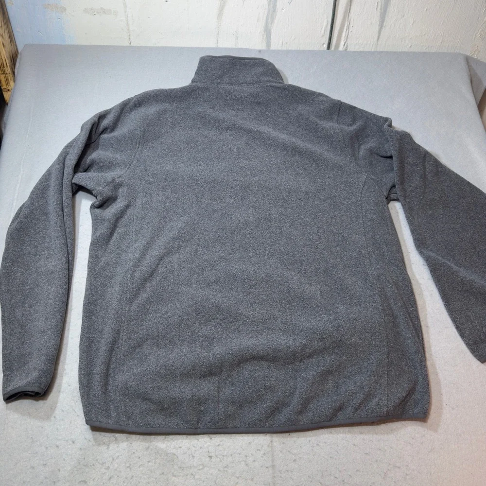 Tommy Hilfiger Mens 2XL Gray Full Zip Fleece Jacket Embroidered Logo M Mock Neck